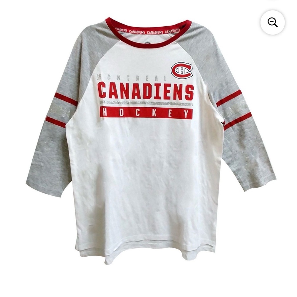 NEW 🆕 NHL Official Women’s Montreal Canadiens Habs 3/4 Raglan Shirt